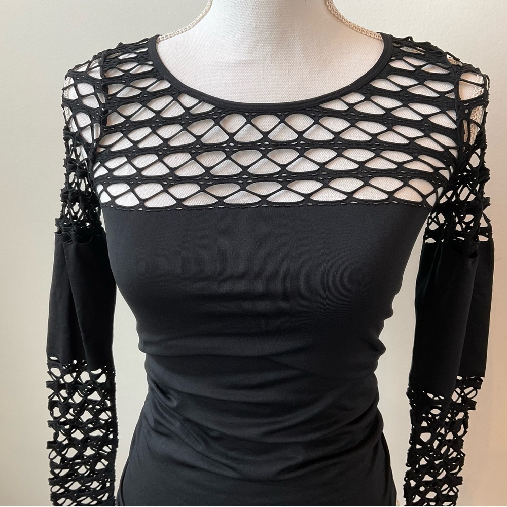 VENUS Black Ruched Cut Out Bodysuit - Picture 6 of 9